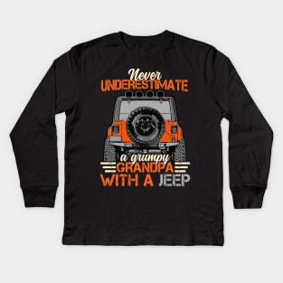 Jeep Grandpa Funny Kids Long Sleeve T-Shirt